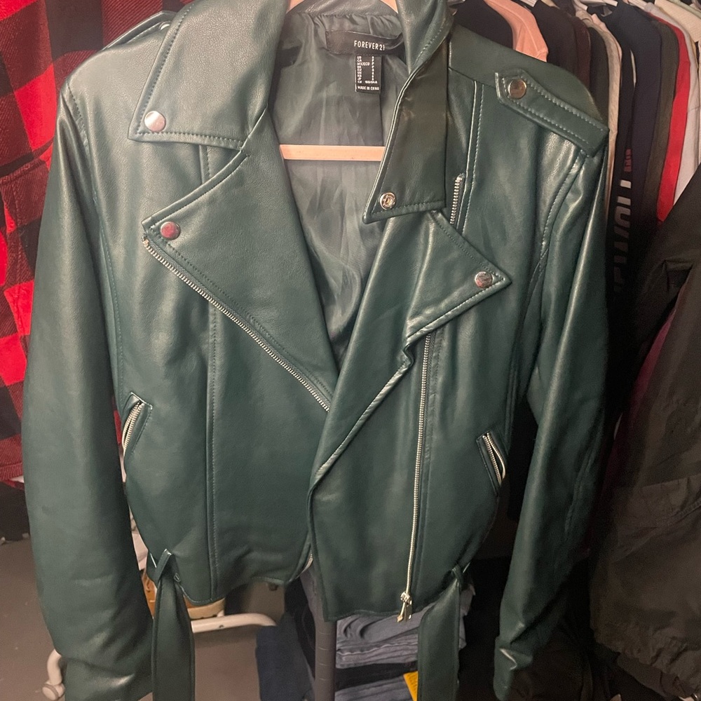 Dark Green Leather Jacket
